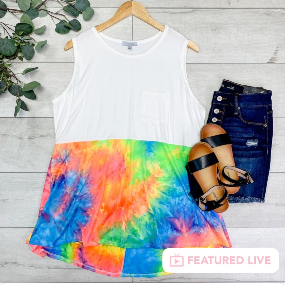 Tie dye tank size Large never worn but has been washed